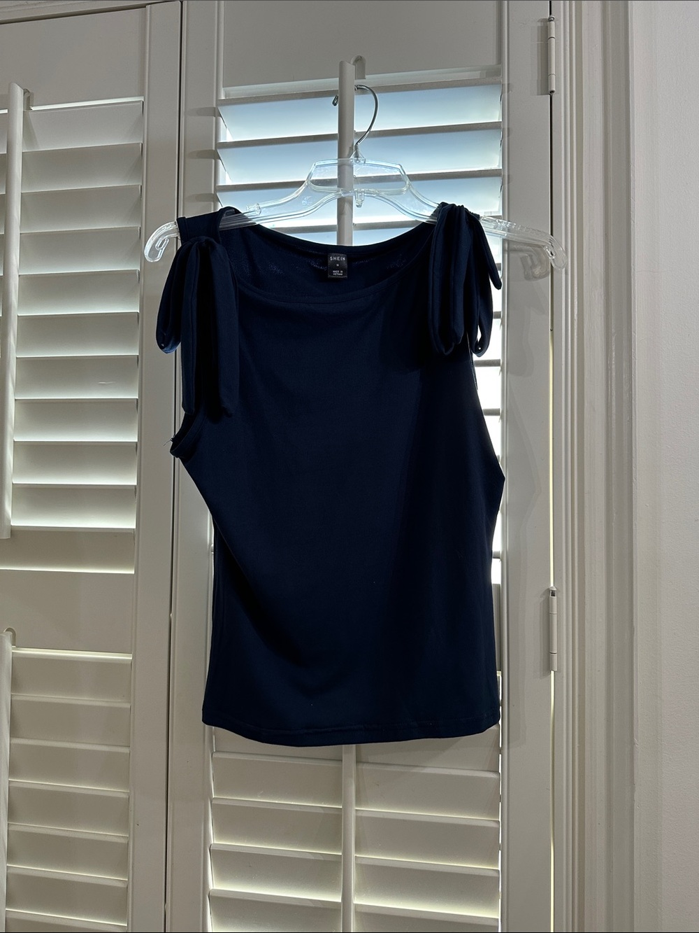 SHEIN Dark Navy Tie-Shoulder Tank Top